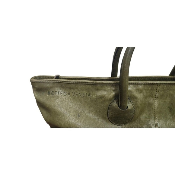 Bottega Venetta leather hand bag/ tote bag Green - Picture 4 of 16